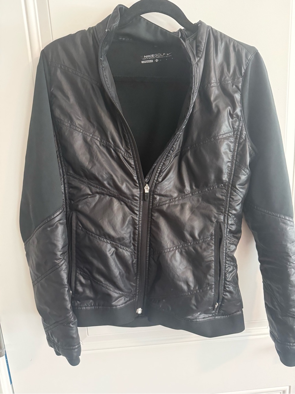 Nike Black Quilted Bomber Jacket